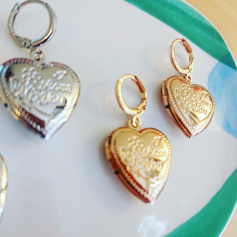 Heart Pendant Earrings - Picture 5 of 10